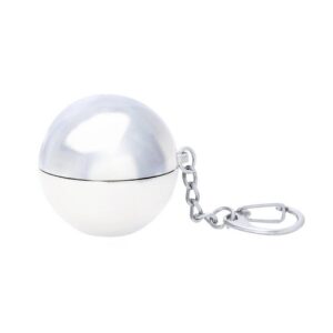 Llavero bálsamo labial redondo plata