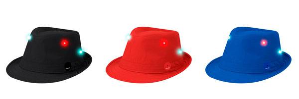Sombrero con luces led fiesta azul