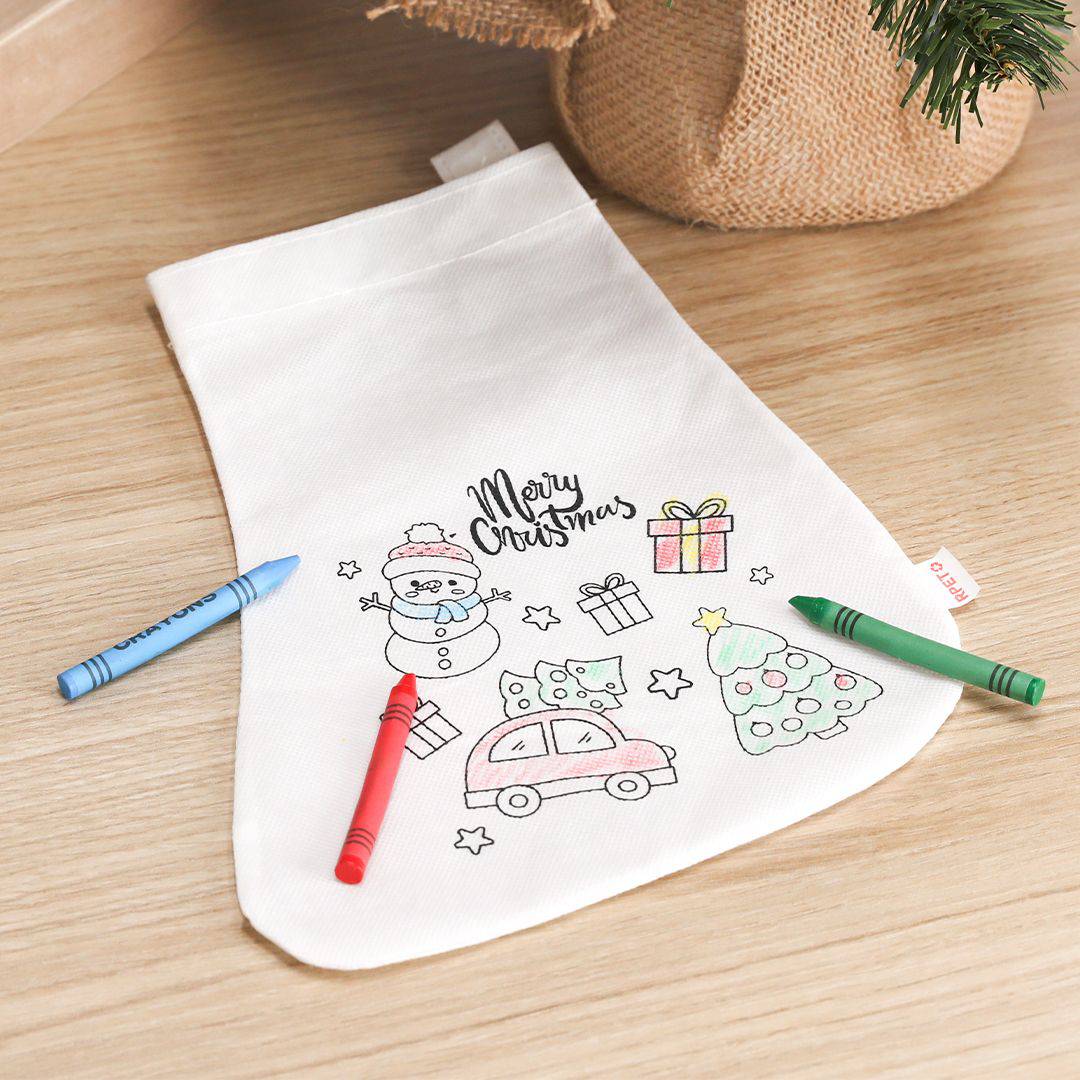 Calcetines navidad para colorear papa noel