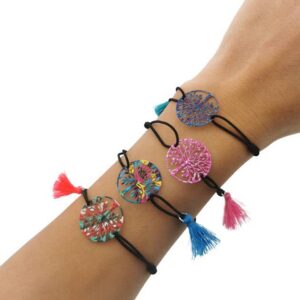 Lote 500 pulseras árbol de la vida con pompón