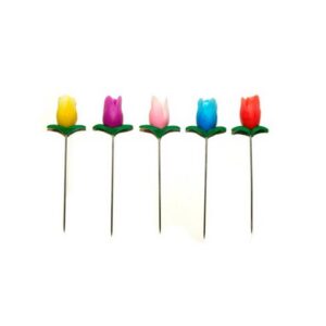 Lote 100 alfiler pasta flor color rosa