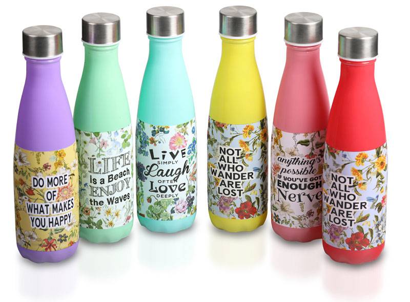 Caja 48 botellas cristal live laugh love