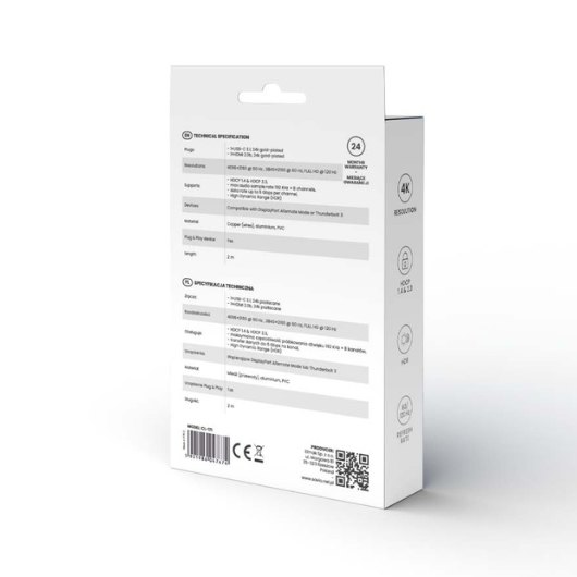 CABLE USB-C A HDMI 2.0 4K 2M SAVIO CL-171