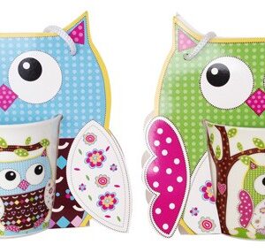 Set 12 tazas buhos presentada en original
