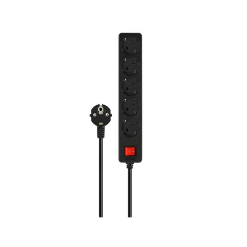 REGLETA DE 5 ENCHUFES SAVIO LZ-15 BLACK