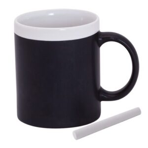 Taza pizarra ceramica en cajita individual blanca