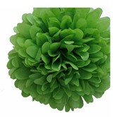 Pompon de papel de seda 20 cm verde manzana