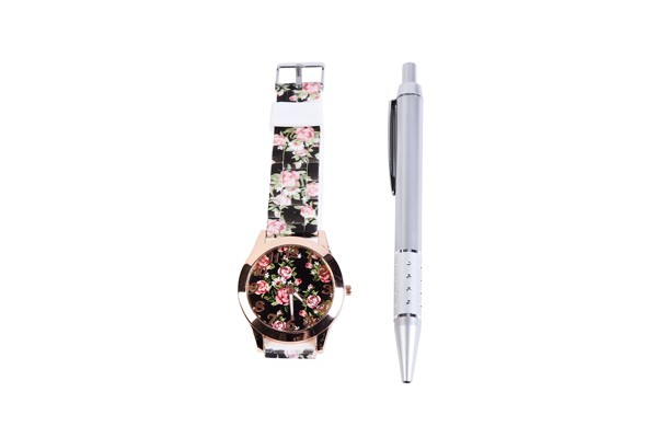 Reloj floral en caja de regalo