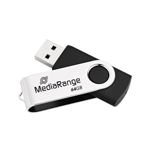 PENDRIVE 64GB USB 2.0 MEDIARANGE SILVER-BLACK
