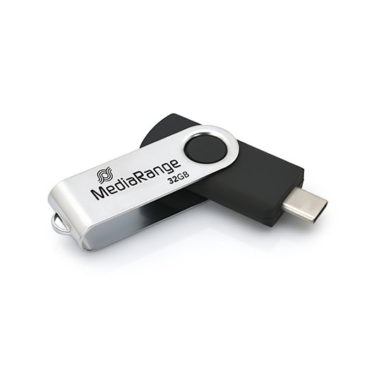 PENDRIVE 32GB USB-C 3.2 MEDIARANGE SILVER-BLACK