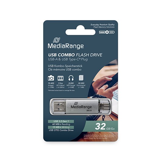 PENDRIVE COMBO 64GB USB 3.2 MEDIARANGE