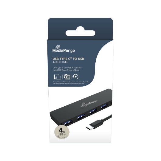 HUB MEDIARANGE USB-C 4XUSB 3.0