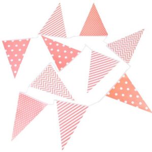 Guirnalda banderas decorativas eventos papel rosa