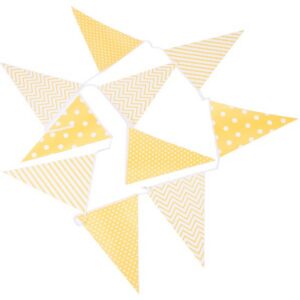 Guirnalda banderas decorativas eventos papel amarillo