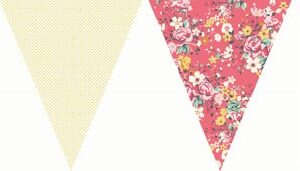 Guirnalda banderas tela estampado floral