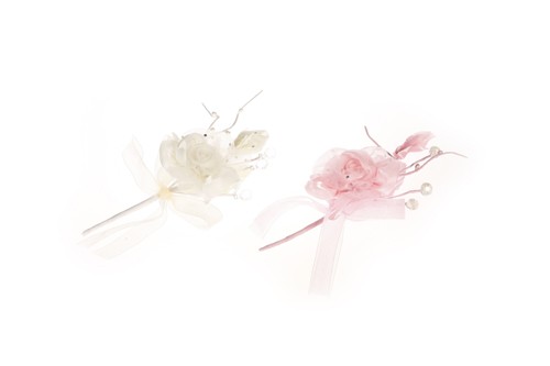 Flor de tela grande crema