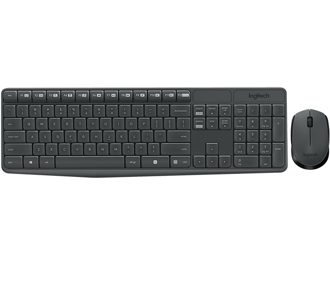 TECLADO+RATON LOGITECH MK235 WIRELESS NEGRO