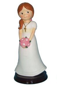 Figura pastel comunión niña ramo