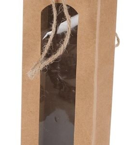 Bolsa para botella de vino kraft con ventana