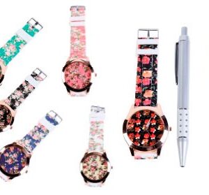 Reloj floral en caja de regalo