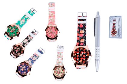 Reloj floral en caja de regalo