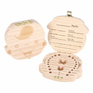 Cajita de madera para guardar dientes de leche