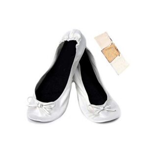 Bailarinas bodas en bolsa de regalo l-plata