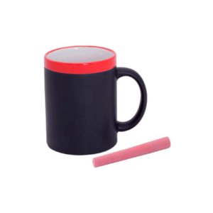 Taza pizarra ceramica en cajita individual rojo
