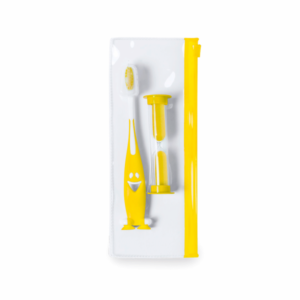 Set cepillo de dientes y reloj de arena en estuche