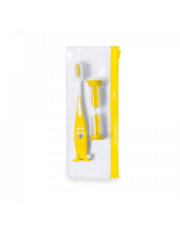 Set cepillo de dientes y reloj de arena en estuche