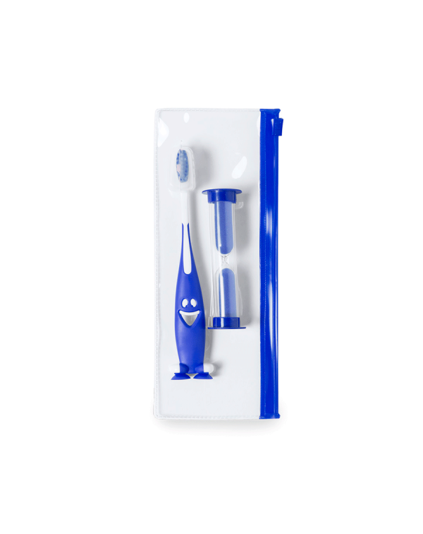 Set cepillo de dientes y reloj de arena en estuche