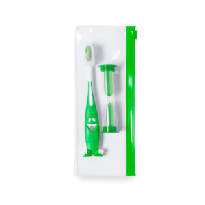 Set cepillo de dientes y reloj de arena en estuche