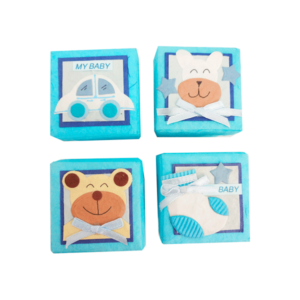 2 x 1 set 24 cajitas baby azul surtidas