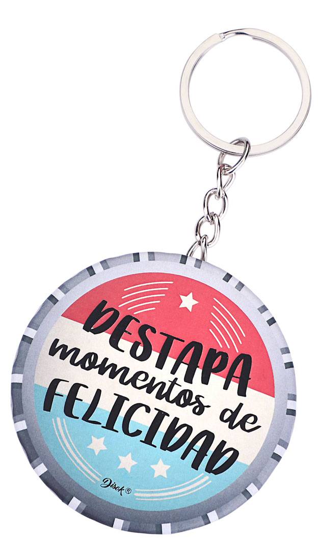 Llavero chapa abridor «momentos de felicidad»