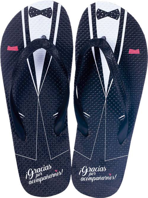 Chanclas novio "gracias por acompañarnos"-talla 44