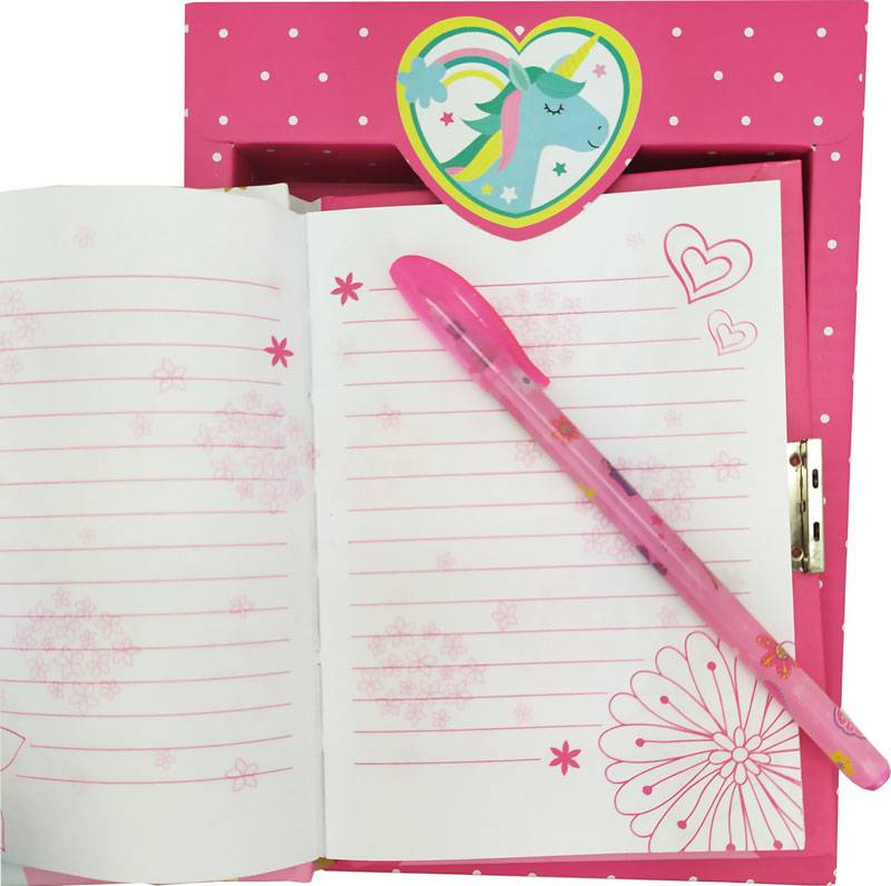 Set de regalo diario + bolígrafo unicornio