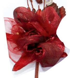 Flor de tela grande granate