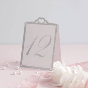Número de mesa corazón blanco