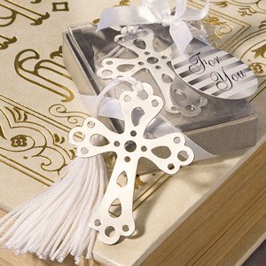 Punto de libro cruz con borla en cajita de regalo