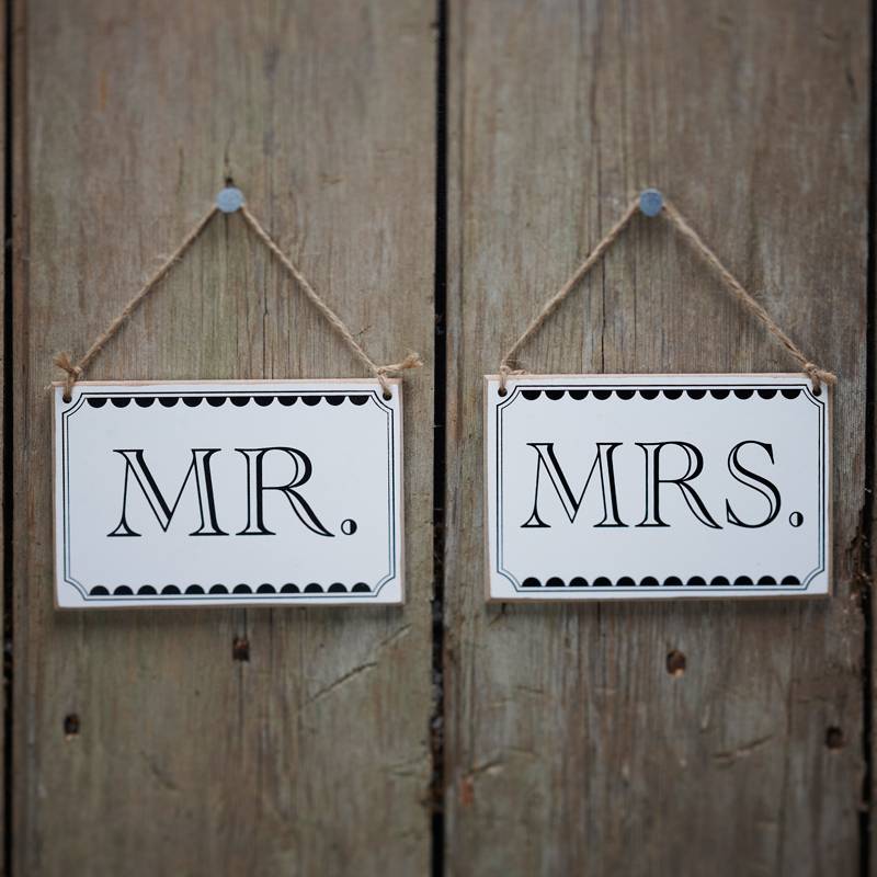 Letrero mr & mrs