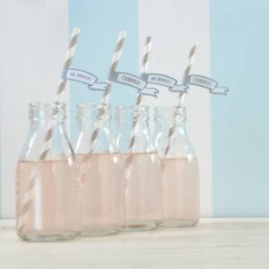 Pack de 25 pajitas con banderitas vintage