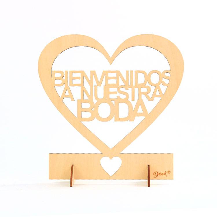 Cartel madera «bienvenidos a nuestra boda»