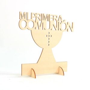 Cartel madera "mi primera comunión"