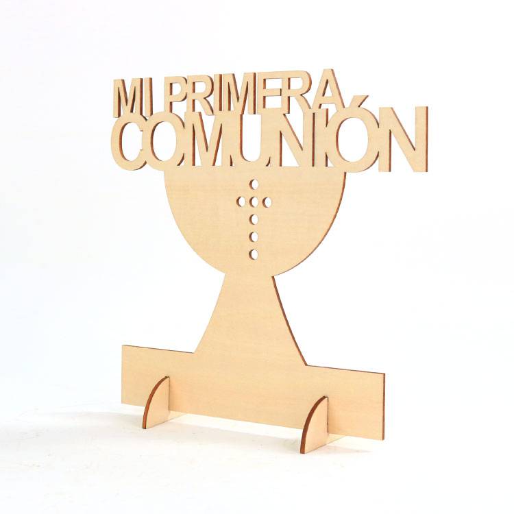 Cartel madera «mi primera comunión»