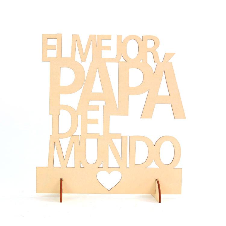 Cartel madera «el mejor papá del mundo»