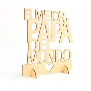 Cartel madera "el mejor papá del mundo"