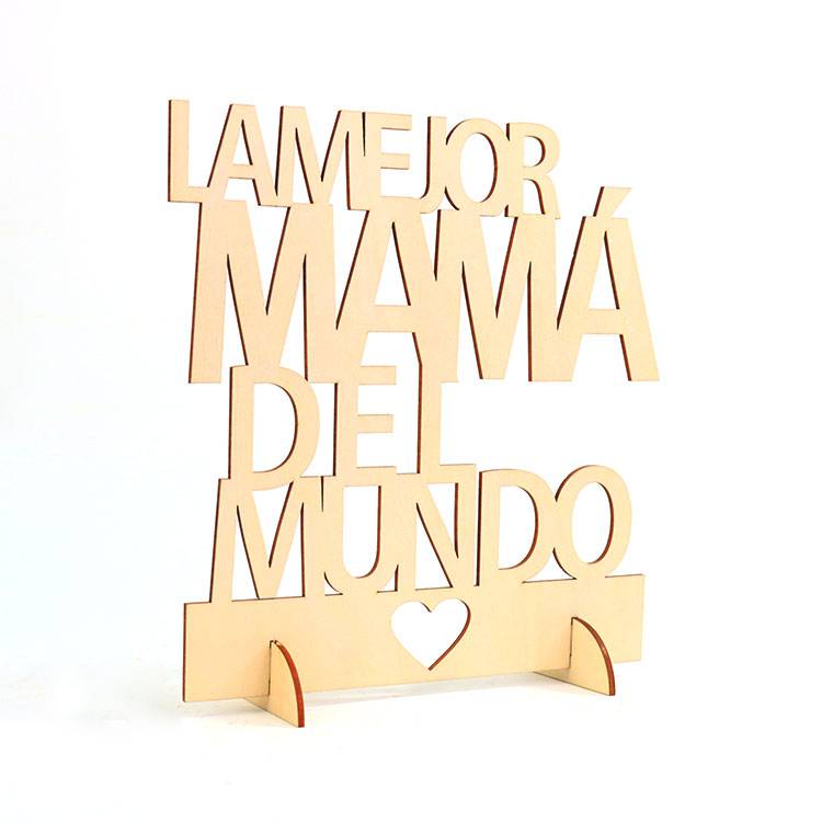 Cartel madera «la mejor mamá del mundo»