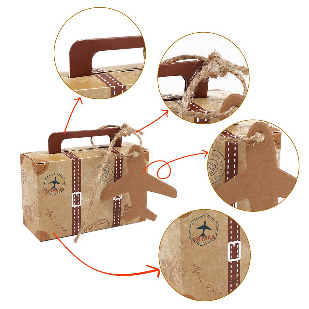 Lote 10 brújulas presentada en caja maleta con tarjeta kraft - Imagen 3