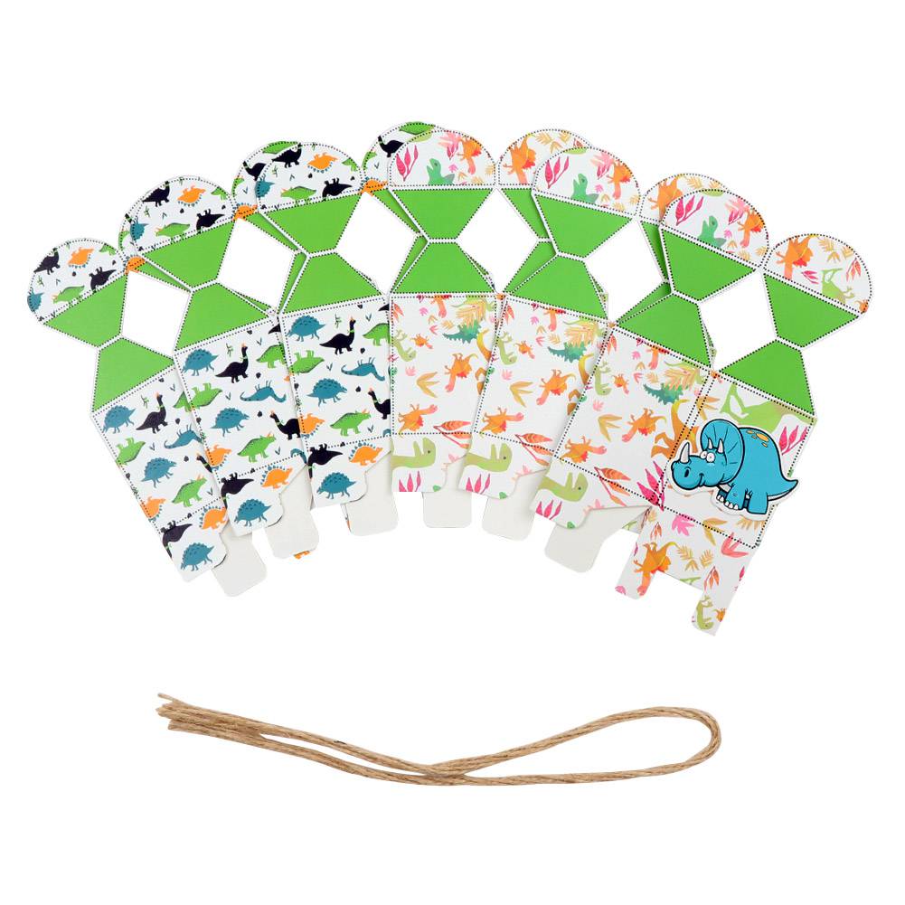 Lote de 12 bolsas cartón fiesta dinosaurios