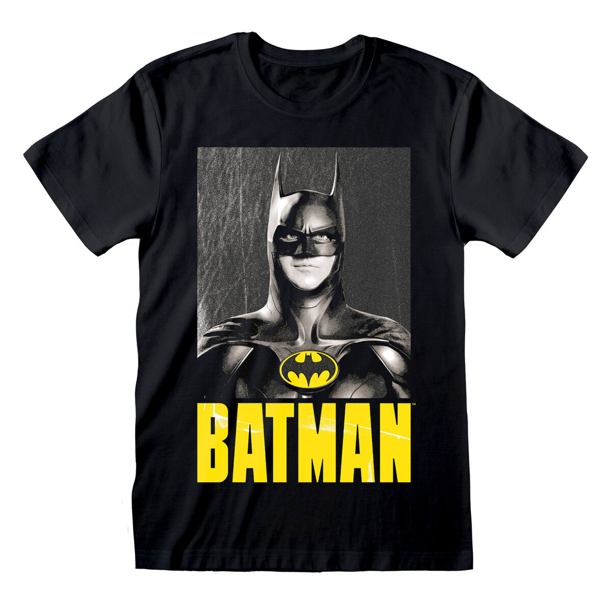 Camiseta de Manga Corta Batman Keaton Batman Negro Unisex (Tallas: S-M-L-XL-XXL)